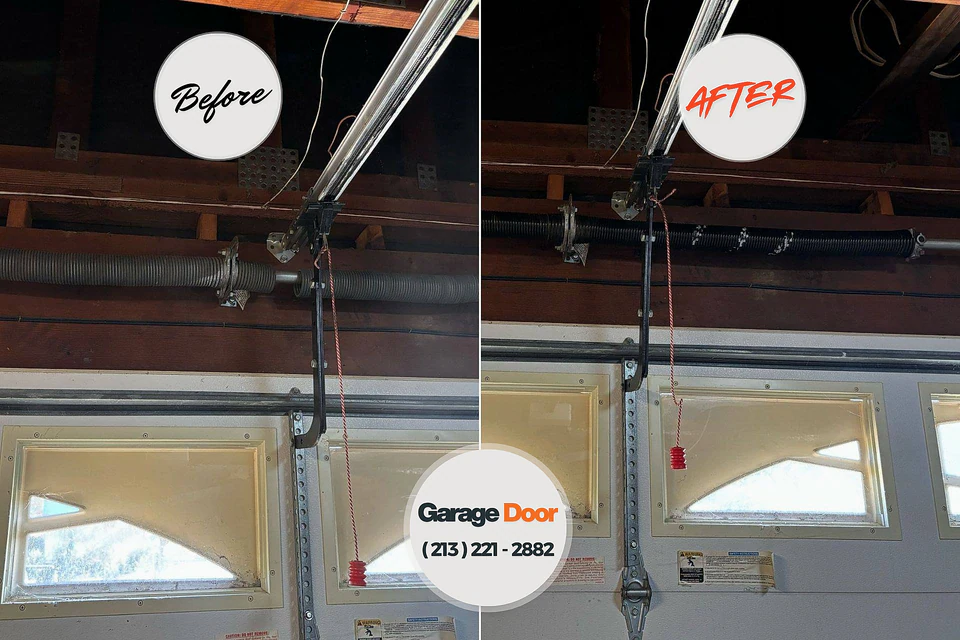 Before and after: garage door repair Lakeland, MN